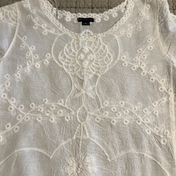New Directions ivory cotton lace blouse 2X - Picture 5 of 6